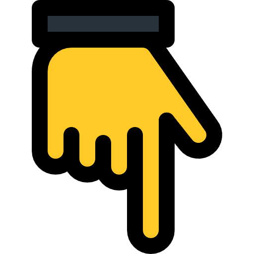 Hand finger pointing pointing down icon