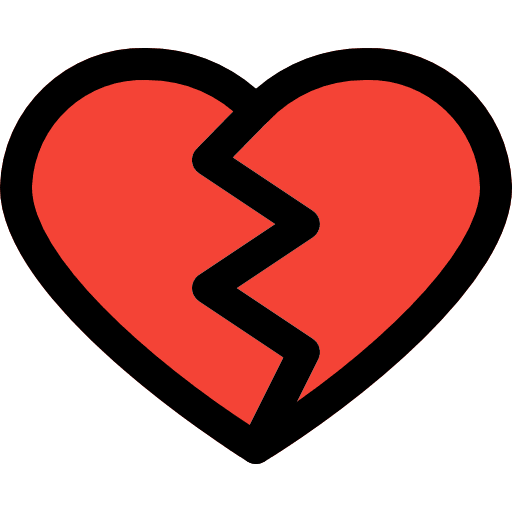 Broken heart people love and romance shapes icon