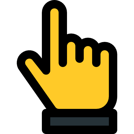 Hand people pointing up finger icon