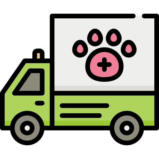 Van veterinary van animals icon
