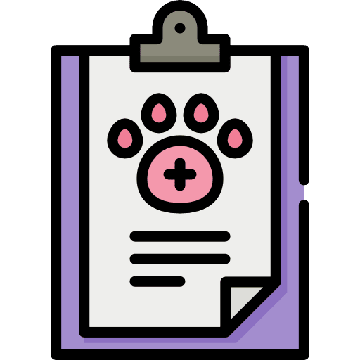 Veterinary animals medical report icon