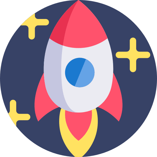 Startup transport space ship launch seo and web icon