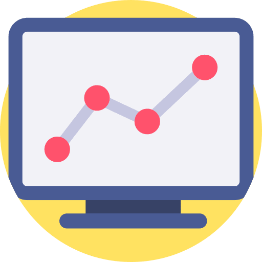 Analytics business and finance stats computering icon