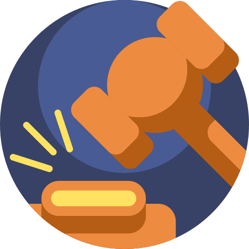 Auction bid hammer law icon