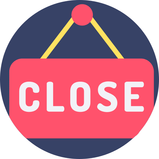 Close store shop signaling icon