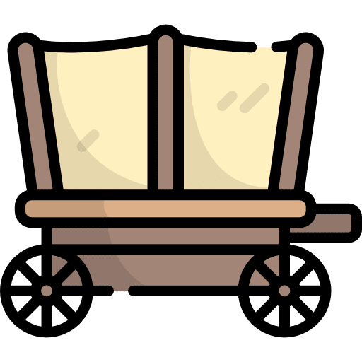 Carriage wheels cart old icon