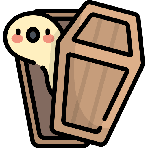 Coffin horror spooky terror icon