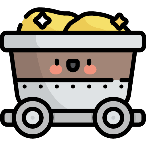 Cart buildings train construction and tools icon