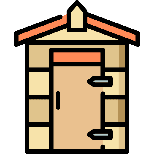 Garden buildings tools farming and gardening icon