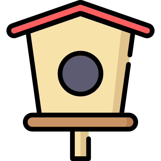 Bird yard bird house shelter icon