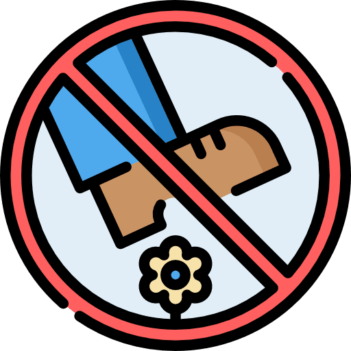 Forbidden sign signs step flower icon