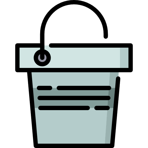 Bucket farming and gardening tools and utensils utensil icon