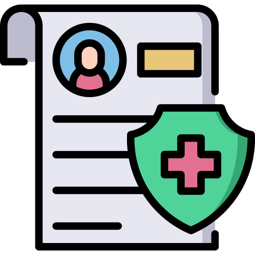 Health insurance health files and folders medical icon