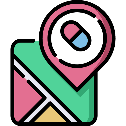 Pharmacy healthcare and medical maps and flags pin icon