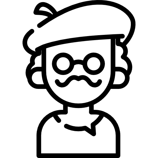 Artist thinking designer character icon