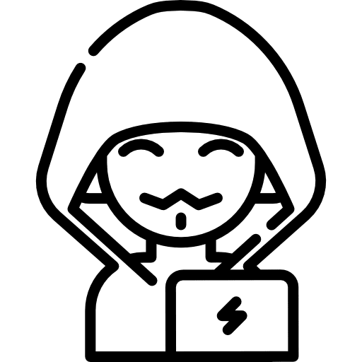 Hacker shapes security working icon