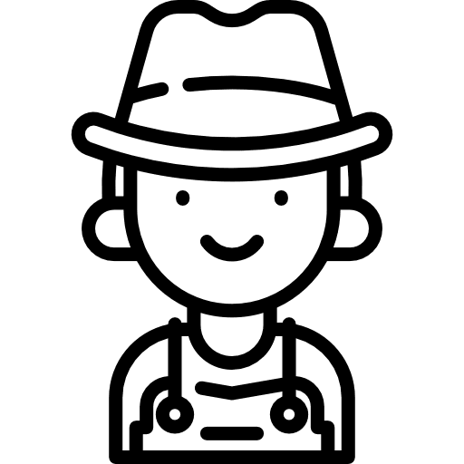 Farmer farming and gardening people occupation icon