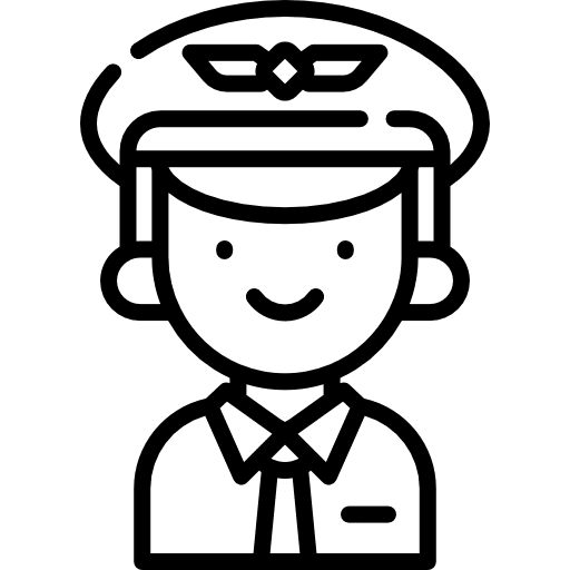 Pilot user professions and jobs avatars icon