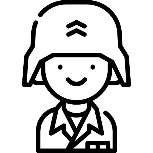 Soldier gun persons military strategy icon