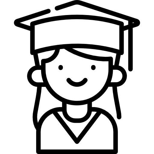 Student student professions and jobs femenine icon