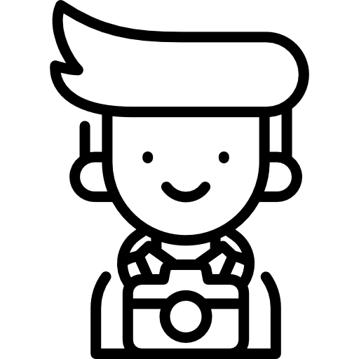 Photographer hobbies and free time travel tourist icon