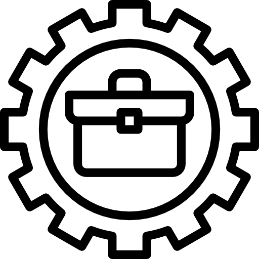 Business cogwheel briefcase business icon