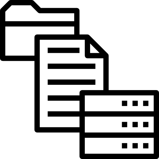 Database multimedia hosting storage icon