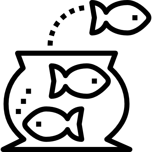 Fish bowl animals business and finance fish bowl icon