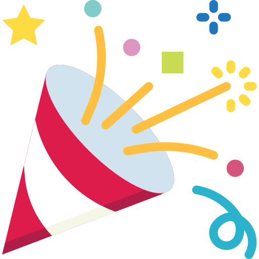 Confetti garland celebrate hooray icon