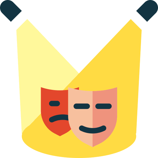 Theater comedy masks tragedy icon
