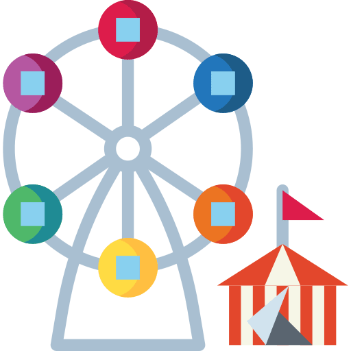 Big wheel funfair amusement park fair icon