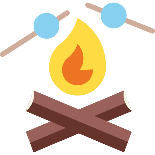Campfire marshmallows holidays flame icon