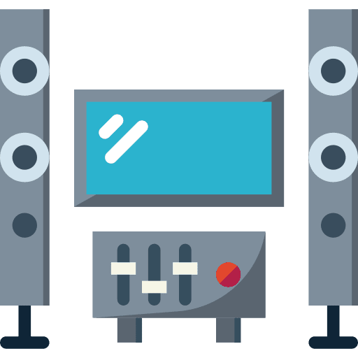 Dj technology music and multimedia dj icon