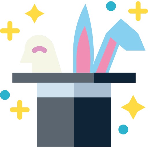 Magic hat rabbit stars sparkle icon