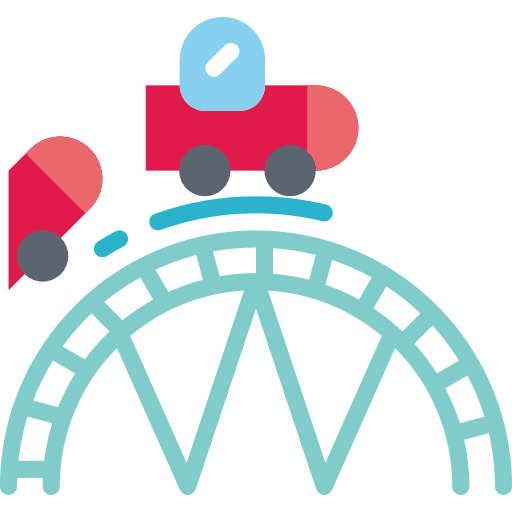 Roller coaster big wheel roller coaster childhood icon