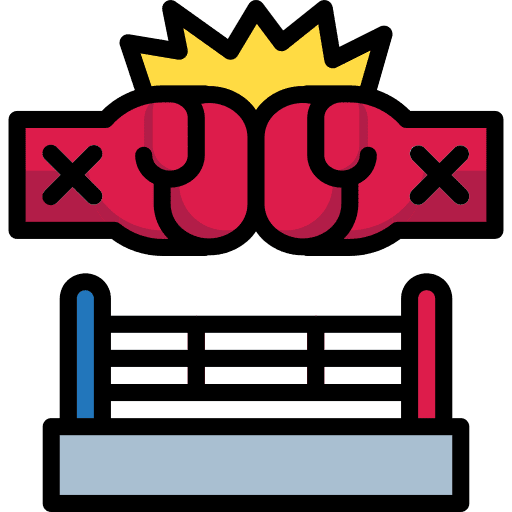 Boxing ring fight gloves icon