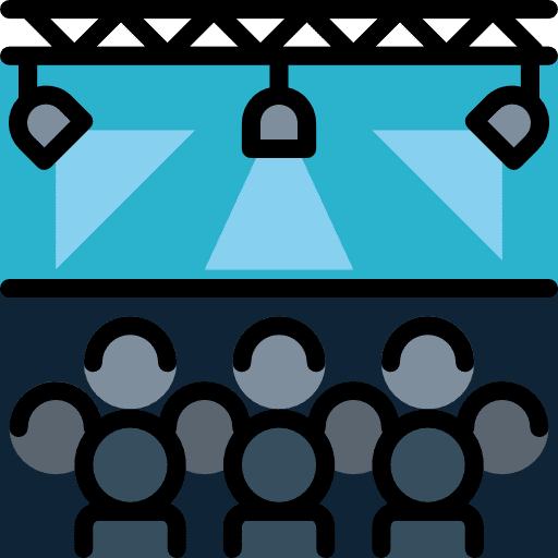 Concert buildings lights christmas aesthetic icon