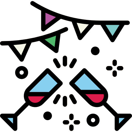 Party champagne glass alcohol toast icon