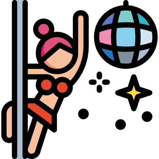 Pole birthday and party disco bar icon