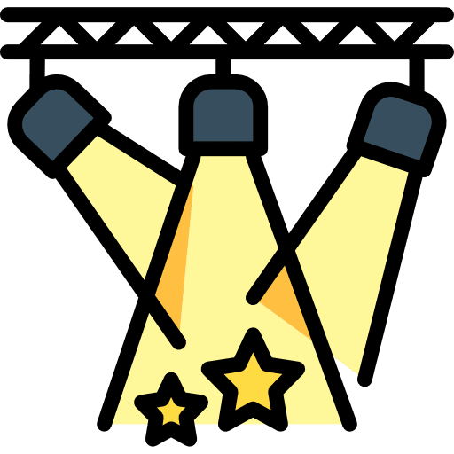 Spotlights cinema lighting stage icon