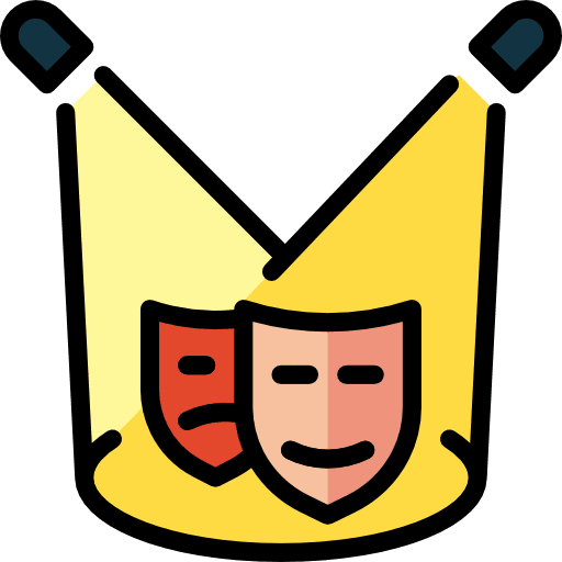 Theater tragedy theatre masks icon