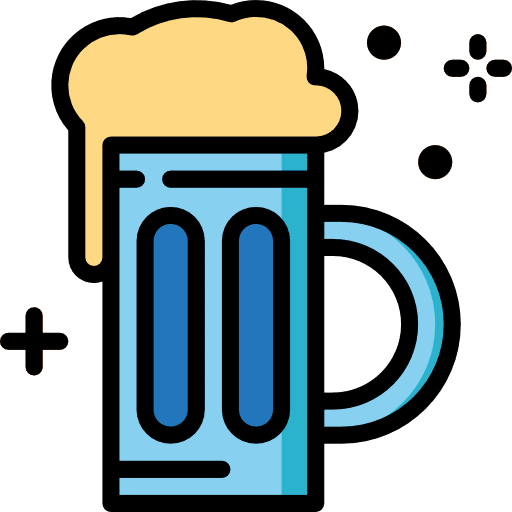 Beer birthday and party toast beer mug icon