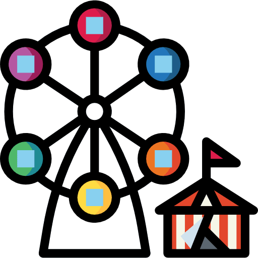 Big wheel business amusement park funfair icon