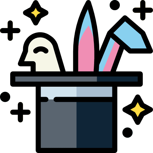 Magic hat interface rabbit birthday and party icon