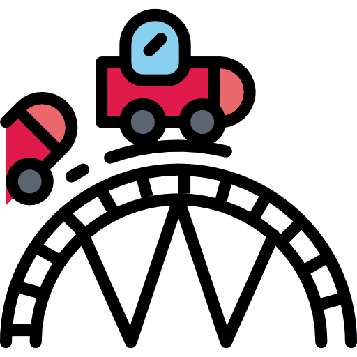 Roller coaster childhood gaming big wheel icon