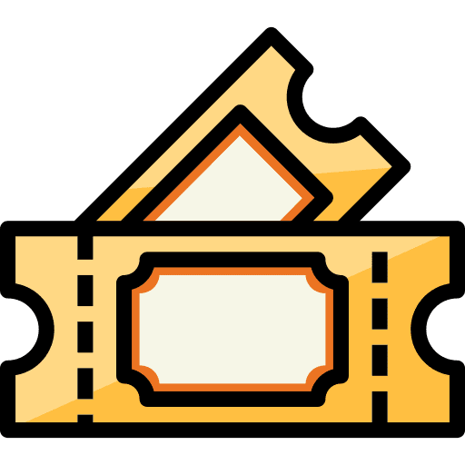 Tickets pass cinema validating ticket icon