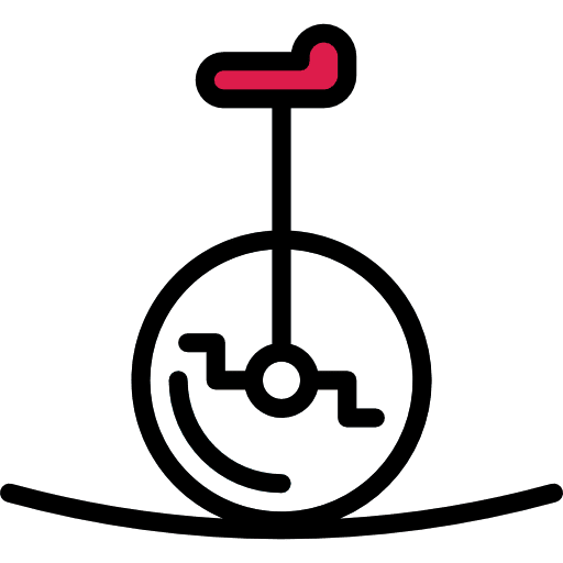 Unicycle entertainment transport tool icon