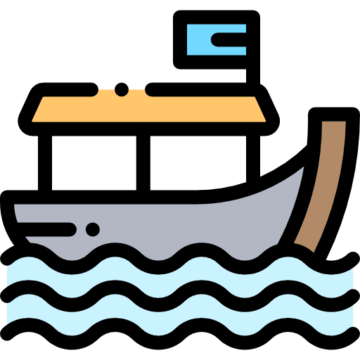 Boat transportation market thailand icon