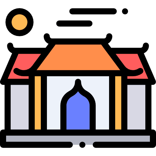 Temple religious architecture and city religion icon