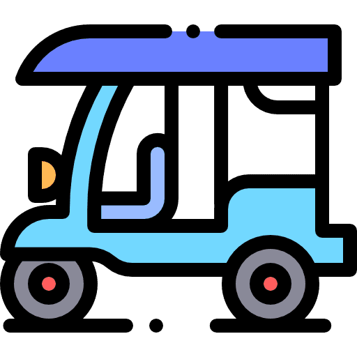 Tuk tuk transportation three wheeler tourism icon